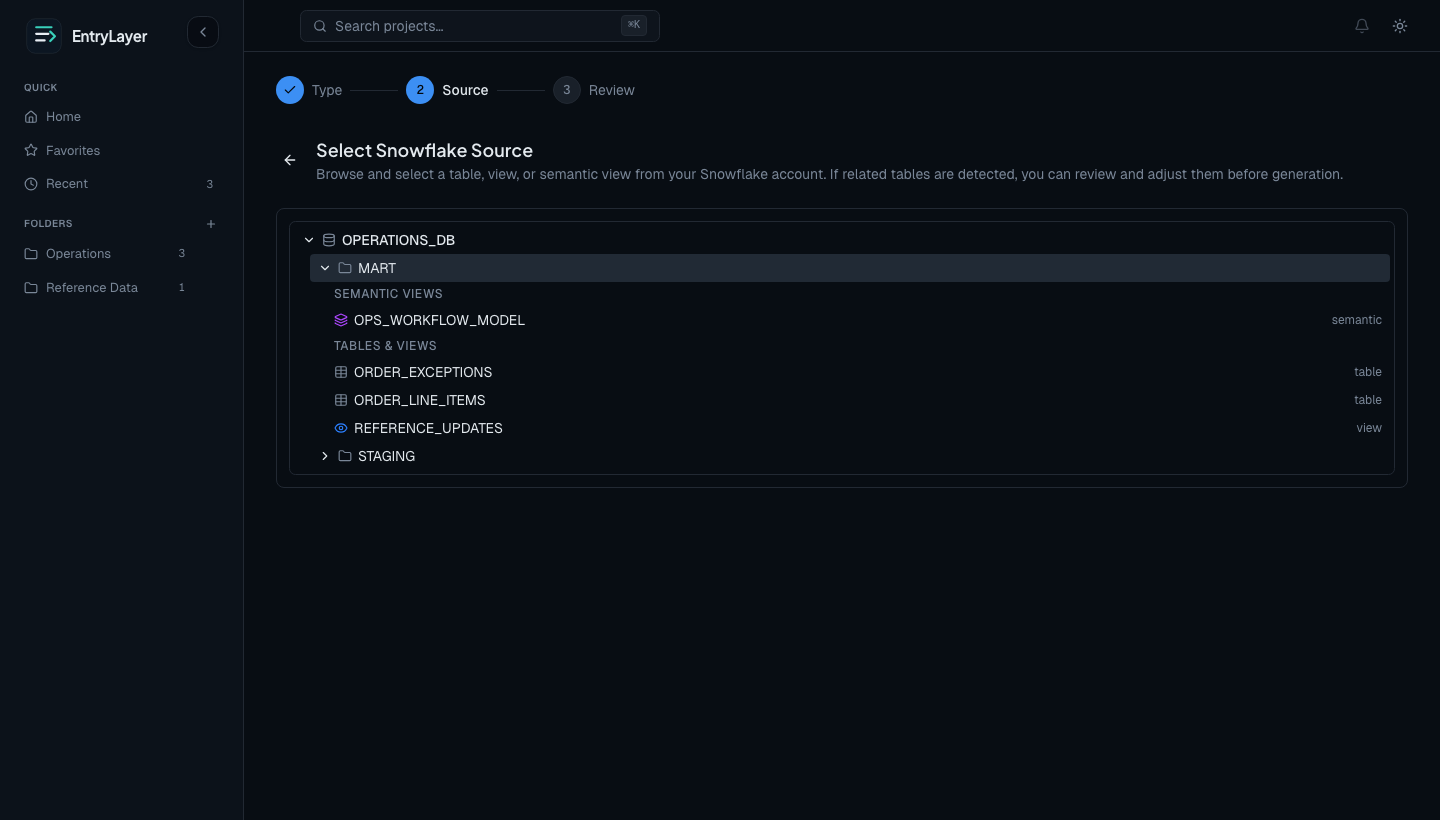 Snowflake object explorer